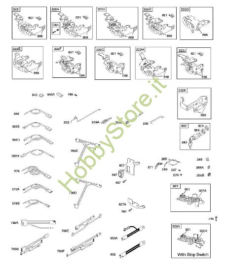 E - Comandi, sistema elettrico, freno volano, molla regolatore B&S - 12 €¦ 126T02-0281-B1 brand Stihl